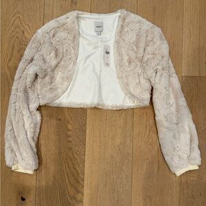 Cream Faux Fur Shrug